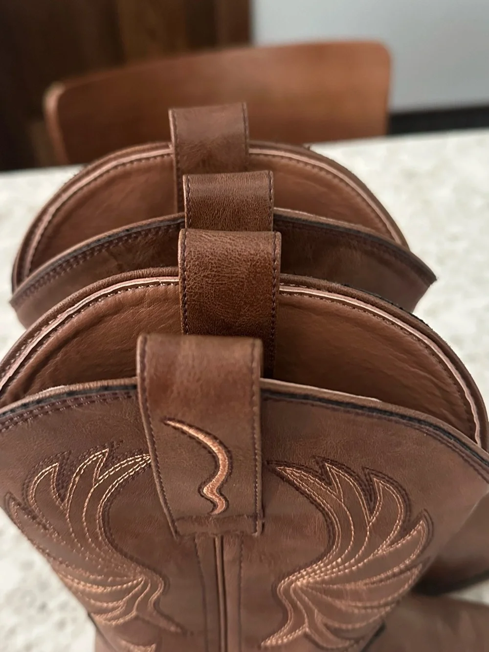 Kids Brown Western Pull-On Cowboy Boots